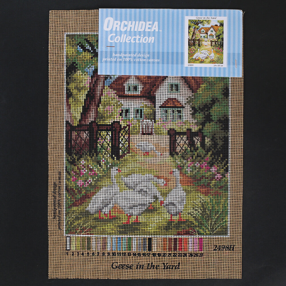 Orchidea 24x30 cm Geese İn The Yard Baskılı Goblen 2498H